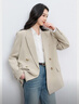 三彩【宋軼同款】2026春季新款休閑西裝外套雙排扣正肩小西服氣質(zhì)女Z 曬單實(shí)拍圖