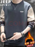 JEEP SPIRIT吉普衛衣男春秋季圓領(lǐng)長(cháng)袖T恤打底衫休閑商務(wù)男裝 灰藍 2XL 曬單實(shí)拍圖