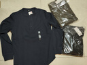 優(yōu)衣庫男裝女裝情侶華夫格亨利領(lǐng)套頭衫長(cháng)袖T恤479784 482766 482766/09黑色 XS 曬單實(shí)拍圖