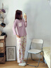 媞妮歐（DINIO）2026新款純棉帶胸墊睡衣女款春秋季長(cháng)袖圓領(lǐng)家居服套裝甜美休閑 曬單實(shí)拍圖