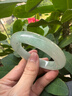 老坑正品翡翠手鐲緬甸玉手鐲女款平安鐲冰種淺綠油青飄花玉鐲子 圈口55-56mm 曬單實(shí)拍圖