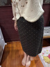闊色深灰色波點(diǎn)毛衣裙a字裙半身裙25秋冬季穿搭新款女長(cháng)裙子半裙 深灰色 M 曬單實(shí)拍圖