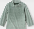 babylove【清倉】嬰幼兒上衣春秋款寶寶打底衫男女寶寶半高領(lǐng)條紋春季內搭 綠條紋 100 cm 曬單實(shí)拍圖