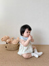 班喜迪嬰兒衣服夏季薄款嬰幼兒連體衣寶寶公主包屁衣夏裝無(wú)袖哈衣外出服 藍色 80cm 曬單實(shí)拍圖