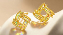 六福珠寶 黃金耳釘光影金炫動(dòng)時(shí)空炫彩足金耳飾禮物 計價(jià) 約2.19克 曬單實(shí)拍圖