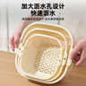 雙槍雙層洗菜盆瀝水籃廚房家用塑料水果盤(pán)濾水淘菜洗菜籃子6件套 曬單實(shí)拍圖