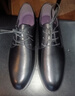 紅蜻蜓頭層牛皮商務(wù)正裝皮鞋舒適頭平跟辦公鞋男德比鞋 WTA13124 黑色44 曬單實(shí)拍圖