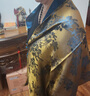 杭絲路真絲雙面緞面提花絲巾女士盤(pán)扣披肩生日節日送媽媽長(cháng)輩高檔禮物 曬單實(shí)拍圖