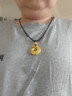 FUSSEM足金時(shí)來(lái)運轉男士黃金吊墜純金轉運珠平安扣黑金掛墜男款金飾禮物 時(shí)來(lái)運轉吊墜大號+福字金珠【噴砂款黑繩】約3g 曬單實(shí)拍圖