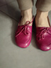 TOP GLORIA湯普葛羅平跟牛皮瓢鞋女 舒適軟面圓頭平底蝴蝶結單鞋女 玫瑰紅色（羊皮） 36 曬單實(shí)拍圖