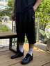 安踏男褲速干七分褲男2026夏季新款冰絲透氣休閑運動(dòng)中褲男士跑步褲子 （推薦款夏季速干褲拉鏈款）黑色 2XL /185cm (適合160-170斤) 曬單實(shí)拍圖