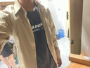 POUM卡其色襯衫男士長(cháng)袖日系休閑cityboy襯衣外套男春秋季百搭上衣服 卡其色 L 曬單實(shí)拍圖