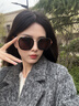 CinvaiKrose小c&k太陽(yáng)鏡女士夏季2026新款大框墨鏡女生防曬戶(hù)外開(kāi)車(chē)旅行眼鏡 亮黑色Black【眼鏡盒三件套】 曬單實(shí)拍圖