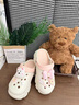 紅豆（Hodo）孕婦防滑洞洞鞋女士2026夏季新款沙灘足弓支撐顯高包頭涼鞋外穿女 白粉【西高地】（足弓防滑孕婦專(zhuān)用） 36-37 【標準碼】 曬單實(shí)拍圖