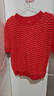 深呼吸DEEP BREATH女裝簡(jiǎn)約純色圓領(lǐng)波浪肌理中袖針織女A301304 紅 XL (5) 曬單實(shí)拍圖