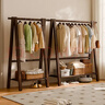 家逸衣架落地實(shí)木衣帽架臥室掛衣架可折疊衣架掛衣服架子門(mén)口置物架 曬單實(shí)拍圖