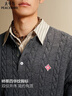 太平鳥(niǎo)男裝休閑毛衫2春季新款絞花復古亨利領(lǐng)時(shí)尚男士毛衣 城堡巖灰 第一批 S 曬單實(shí)拍圖