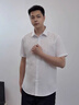 羅蒙（ROMON）短袖襯衫男士2026夏季涼感棉質(zhì)上衣商務(wù)休閑正裝白襯衣MQ21白色40 曬單實(shí)拍圖