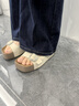 百麗（Belle）生巧吐司勃肯涼鞋女26夏新款厚底增高透氣休閑涼鞋B3046BL6預售 米色 39 曬單實(shí)拍圖