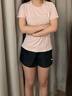 安踏（ANTA）速干運動(dòng)套裝女夏季跑步健身羽毛球服冰絲透氣短袖短褲兩件套 【店長(cháng)推薦-防走光套裝】燃冬粉/基礎黑-5 M (女165) 曬單實(shí)拍圖