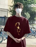 馬年本命年大紅色印短袖男純棉T恤男2026夏韓版圓領(lǐng)港風(fēng)潮流體恤 咖色 4XL 曬單實(shí)拍圖