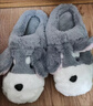 細細條（XIXITIAO）冬季軟底防滑保暖學(xué)生家居毛毛鞋女ins日系可愛(ài)狗狗棉拖鞋 灰色 36-37 曬單實(shí)拍圖