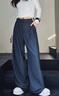 棠暖西裝闊腿褲女老錢(qián)風(fēng)氣質(zhì)休閑褲子女2026新款春秋垂感顯瘦拖地長(cháng)褲 深藍牛仔色 S  建議（90-100斤）選 曬單實(shí)拍圖