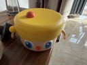 皇寵大眼萌寶寶輔食碗 兒童注水保溫碗吸盤(pán)碗 PPSU雙內膽碗保溫飯盒黃 曬單實(shí)拍圖