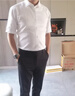 羅蒙（ROMON）高檔絲光棉短袖襯衫男夏季薄款純色半袖爸爸商務(wù)休閑免燙修身襯衣 白色  2XL 【建議體重150-160斤】 曬單實(shí)拍圖