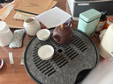 尚言坊烏金石茶盤(pán)小型家用茶托盤(pán)功夫茶具輕奢高檔儲水式干泡茶臺 1【紫陶儲水底盤(pán)】半月(原礦色)烏金石茶盤(pán)31cm 曬單實(shí)拍圖