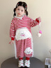 迪士咪魯（DISHIMILU）女童寶寶套裝春裝2026新款條紋春秋1-8歲兒童裝女孩春季小孩衣服 XT888（上衣+褲子）-紅色 110 碼/身高100-110cm（3-4歲） 曬單實(shí)拍圖