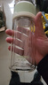 哈爾斯（HAERS）茶水分離杯雙層玻璃杯耐熱隔熱男女士過(guò)濾泡茶杯便攜辦公室花茶杯 芥末綠 240ml 曬單實(shí)拍圖