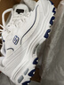 斯凱奇（Skechers）女鞋春季小白熊休閑鞋子厚底增高百搭運動(dòng)軟底老爹鞋99999863 白色/海軍藍色/WNV 37 曬單實(shí)拍圖