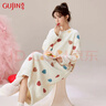 古今（GUJIN）復合絨睡衣女睡裙加絨家居服可外穿仿半邊絨珊瑚絨裙子保暖M 曬單實(shí)拍圖