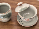 不拙哥窯三才蓋碗茶碗單個(gè)單人茶具帶過(guò)濾組不燙手防燙手繪蓋碗三件套 曬單實(shí)拍圖
