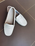 SLYHULI豆豆鞋女2026新款真皮春秋懶人鞋一腳蹬孕婦鞋淺口軟底平底單鞋女 白色 9333-8 38 (240mm) 腳寬腳胖拍大一碼 曬單實(shí)拍圖