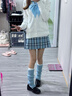 妃衣度（FYDOUL）JK女jk制服格裙女夏季半身裙日系學(xué)生學(xué)院風(fēng)短裙子制服百褶裙女 格裙+領(lǐng)結 S 曬單實(shí)拍圖