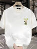 LEESRTROI夏季短袖t恤男2025新款重磅潮牌百搭寬松半袖夏天上衣服情侶裝T恤 珍珠白 L 約120-140斤可穿 曬單實(shí)拍圖