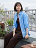 優(yōu)衣庫女裝全棉襯衫/長(cháng)袖襯衣休閑通勤外套26春夏新款482828 63 天藍色 S 曬單實(shí)拍圖