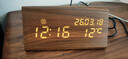 WOOD SHOW復古木質(zhì)鬧鐘 LED靜音電子鐘創(chuàng  )意床頭鐘客廳座鐘擺件夜光時(shí)鐘鬧表創(chuàng  )意北歐風(fēng)電子鬧鐘夜光溫度鐘 新1610三角形【棕木白字】充電款 曬單實(shí)拍圖
