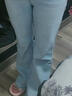 菡芬微喇牛仔褲女高腰2026年春季新款顯瘦修身不貼退四面彈喇叭馬蹄褲 淺藍色 M 曬單實(shí)拍圖