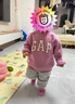 蓋璞（GAP）嬰兒冬季款刺繡logo松緊珊瑚絨束口褲兒童裝美版843596 曬單實(shí)拍圖