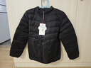 鴨鴨（YAYA）佟麗婭同款輕薄羽絨服女新款秋冬季休閑短款連帽輕便韓版排骨外套 黑色 XL 曬單實(shí)拍圖