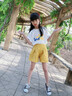 佳辛女童夏裝套裝夏季時(shí)髦短袖短褲中大童網(wǎng)紅女孩運動(dòng)洋氣寶寶兒童裝 黃色兩件套 150 建議身高136-145cm 曬單實(shí)拍圖