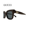 古馳（GUCCI）墨鏡女士方形太陽(yáng)鏡啡色GG1828S送禮禮物 曬單實(shí)拍圖