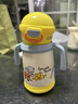 皇寵兒童保溫杯寶寶學(xué)飲杯吸管杯便攜外出水壺 黃350ml+背帶+奶嘴配件 曬單實(shí)拍圖