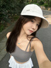 貓人防曬帽女夏季大帽檐趙露思同款棒球帽女大頭圍加深鴨舌帽百搭帽子 米白色 均碼(55-60cm) 曬單實(shí)拍圖