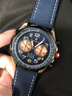 POEDAGAR瑞士正品男士手表夜光潮流多功能休閑韓版商務(wù)防水手表男士石英表 862玫金藍面皮帶款 43mm 曬單實(shí)拍圖