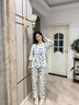 媞妮歐（DINIO）女士睡衣春夏季2026新款純棉布料全棉中老年媽媽七分袖家居可外穿 曬單實(shí)拍圖