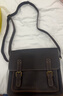 ANDSEEYOU品牌 單肩包男 真皮斜挎劍橋包 瘋馬皮郵差包 休閑商務(wù)文件背包  深棕色 曬單實(shí)拍圖